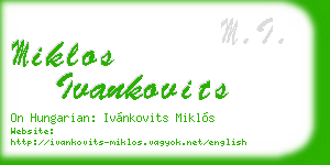 miklos ivankovits business card